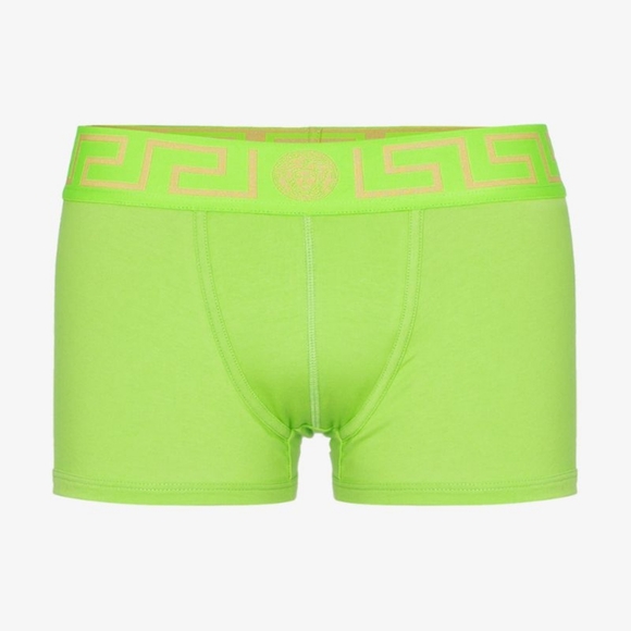 NWOT VERSACE GRECA BORDER BOXER BRIEFS IN LIME - Picture 1 of 7